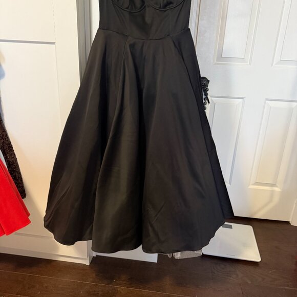 Mademoiselle Bustier Stretch Satin Midi Dress - L+ - NWT - Picture 3 of 5